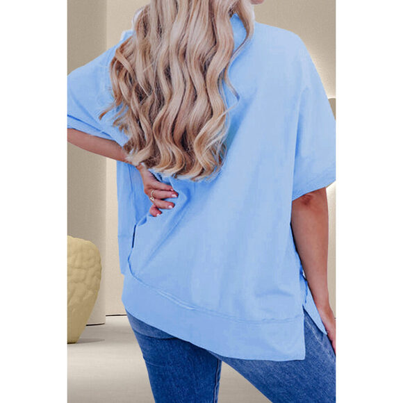 AMERICA Sequin Round Neck Half Sleeve T-Shirt - Picture 2 of 3